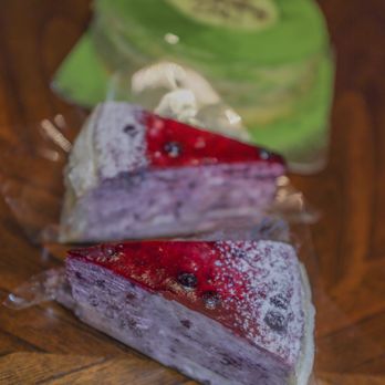 Lady M Cake Boutique - Blueberry Cheese Mille Crepe - Desserts Near Me - Boston, Massachusetts Lady M Cake Boutique - Blueberry Cheese Mille Crepe - Desserts Near Me - Boston, Massachusetts