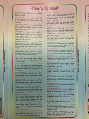 Menu photo 4 El Canon Mexican Restaurant Greenfield, OH