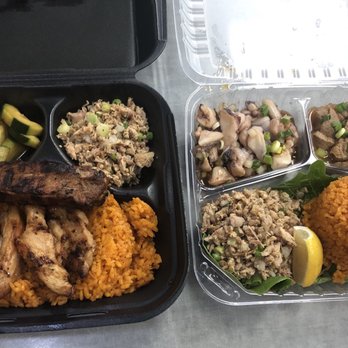 Red Rice - Pork chicken beef octopus red rice pickled cucumbers. One of each protein - Barbeque Near Me - Las Vegas, Nevada Red Rice - Pork chicken beef octopus red rice pickled cucumbers. One of each protein - Barbeque Near Me - Las Vegas, Nevada