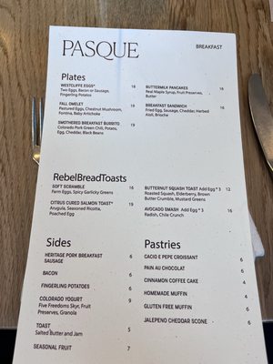 Menu photo 1 Pasque Denver, CO