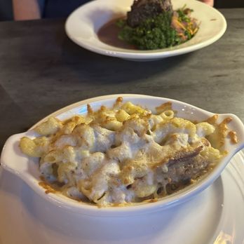 Inferno Tavern - Creamy, cheesy Mac with bacon and pulled pork. Yum! - New American Near Me - Newton, North Carolina
