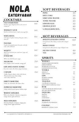 Menu photo 2 Nola Eatery & Bar Toronto, ON Menu photo 2 Nola Eatery & Bar Toronto, ON