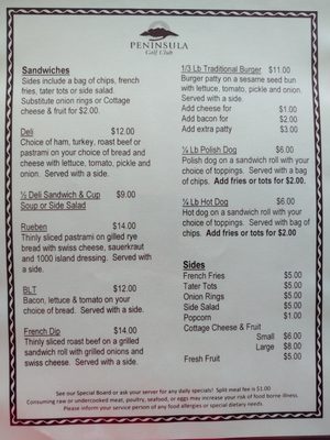 Menu photo 2 Peninsula Golf Club Restaurant Port Angeles, WA Menu photo 2 Peninsula Golf Club Restaurant Port Angeles, WA