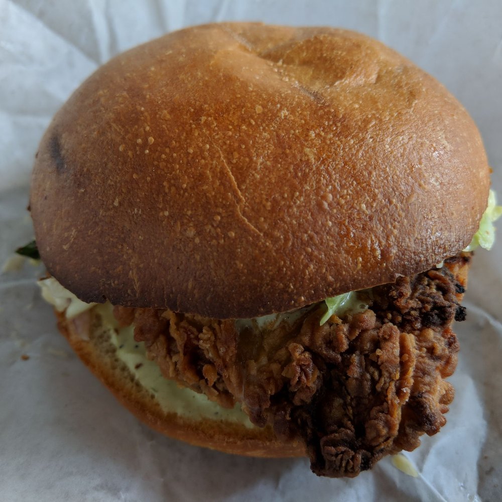 Fried chicken sandwich. Amazing.... Fried chicken sandwich. Amazing....