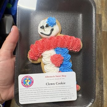 Fast Stop No 2 - Seasonal Clown cookie sold at Fast Stop, but made at the Albemarle Sweet Shop - Convenience Stores Near Me - New London, North Carolina Fast Stop No 2 - Seasonal Clown cookie sold at Fast Stop, but made at the Albemarle Sweet Shop - Convenience Stores Near Me - New London, North Carolina