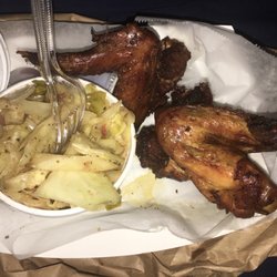 Sweet T's BBQ & Catering Services - Smoked whole wings and smoked cabbage with of course sweet tea!
