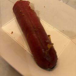 Tommy's Original World Famous Hamburgers - The hot dog inside the bun removed and only eating the chili because this should not be served to any human being