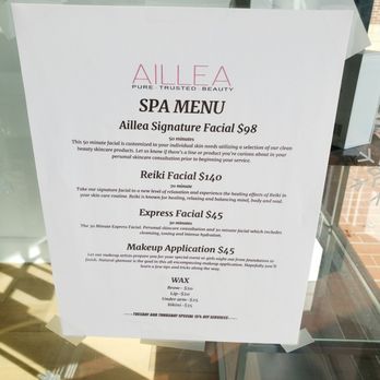 Aillea - Spa Menu - Shopping Near Me - Raleigh, North Carolina