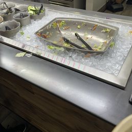 This was the case for 1 hour. No salad. Staff said it would be refilled since there was no more salad prepped. This was the case for 1 hour. No salad. Staff said it would be refilled since there was no more salad prepped.
