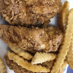 Center Food Mart - 3 HUGE Chicken strips with fries for $4.99.