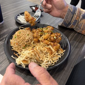 Dragon Wok - Orange Chicken with fried rice and pan fried noodles - Chinese Near Me - Fresno, California Dragon Wok - Orange Chicken with fried rice and pan fried noodles - Chinese Near Me - Fresno, California