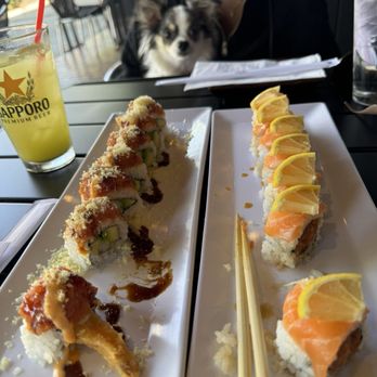 Sake Sushi Bar and Lounge - Lemon Salmon Roll T14. Fire Fighter Roll - Sushi Bars Near Me - Montrose, California