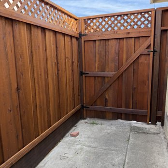 Fremont Fence - New fence and new gate by Fremont Fence. We stained them ourselves 6-7 weeks after install. - Fences & Gates Near Me - Newark, California Fremont Fence - New fence and new gate by Fremont Fence. We stained them ourselves 6-7 weeks after install. - Fences & Gates Near Me - Newark, California