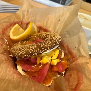 Songbird - Lox on a sesame seed bialy - Breakfast & Brunch Near Me - St. Louis, Missouri