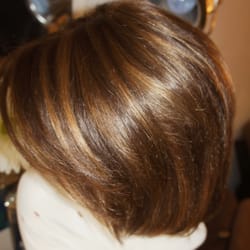 Coluccio Hair Designs - Italian & European blend ~ 30% streaked noticeable with light color # 8 ~70% dark color # 4