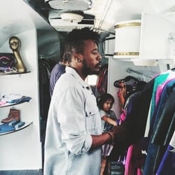Red Rose Vintage - Customers shopping in our mobile vintage clothing store.