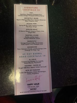 Menu photo 6 A Fish Called Avalon Miami Beach, FL