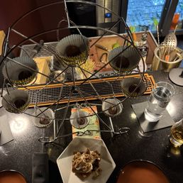 Chocolate truffle wheel had four different truffle flavors, two of each, and were delicious! Chocolate truffle wheel had four different truffle flavors, two of each, and were delicious!