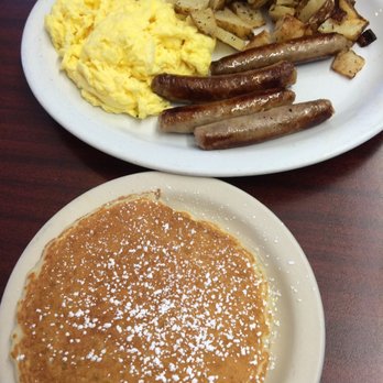 Canteen Restaurant - Eggs with sausage links & pancakes $7.95 - American Near Me - Barrington, Illinois