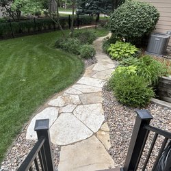 Stone path to backyard entrance.