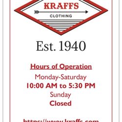 Kraff's Distinctive Clothes For Men & Women - Sandwich boards out front of the store.