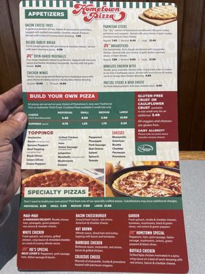 Menu photo 1 Hometown Pizza - Carrollton Carrollton, KY