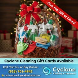 Cyclone Cleaning and Janitorial - Give the gift of clean! Cyclone Cleaning gift cards are perfect for busy families and local professionals.