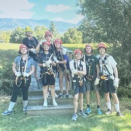 happy ziplining Canadians