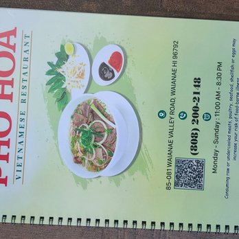 Pho Hoa - Menu cover - Vietnamese Near Me - Waianae, Hawaii Pho Hoa - Menu cover - Vietnamese Near Me - Waianae, Hawaii