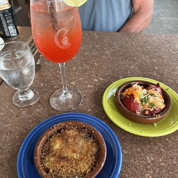 Columbia Restaurant - Scallops Casimiro and Stuffed Piquillo peppers, 6 o"clock Spritz - Spanish Near Me - Celebration, Florida Columbia Restaurant - Scallops Casimiro and Stuffed Piquillo peppers, 6 o"clock Spritz - Spanish Near Me - Celebration, Florida