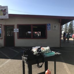 Boa Vista Orchards has grass fed beef, free-range chicken, fruits, vegetables, apple beer, apple cider, apple wine, huge apple pies, etc.!
