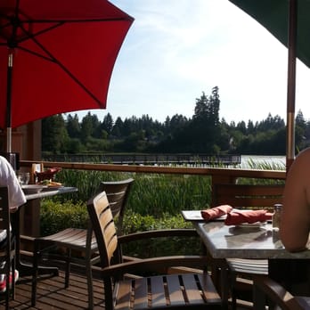 Emory's On Silver Lake - Beautiful view of Silver Lake with the outdoor seating! - Steakhouses Near Me - Everett, Washington