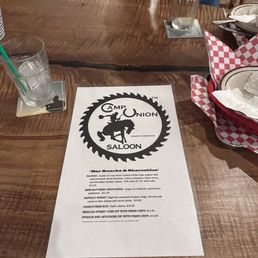 Menu- we suggest the onion Rings