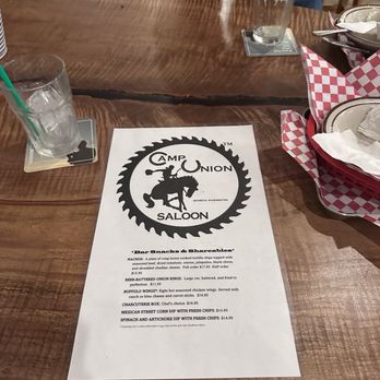 Camp Union Saloon - Menu- we suggest the onion Rings - Bars Near Me - Seabeck, Washington