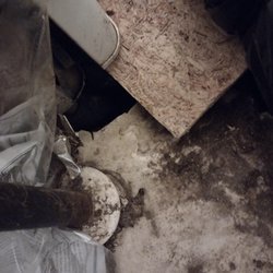 Sterling Estates - sunken in floor nothing draining properly to the ground, leaky roof rusted my dryer too, there was another soft section, ac not drained rt,