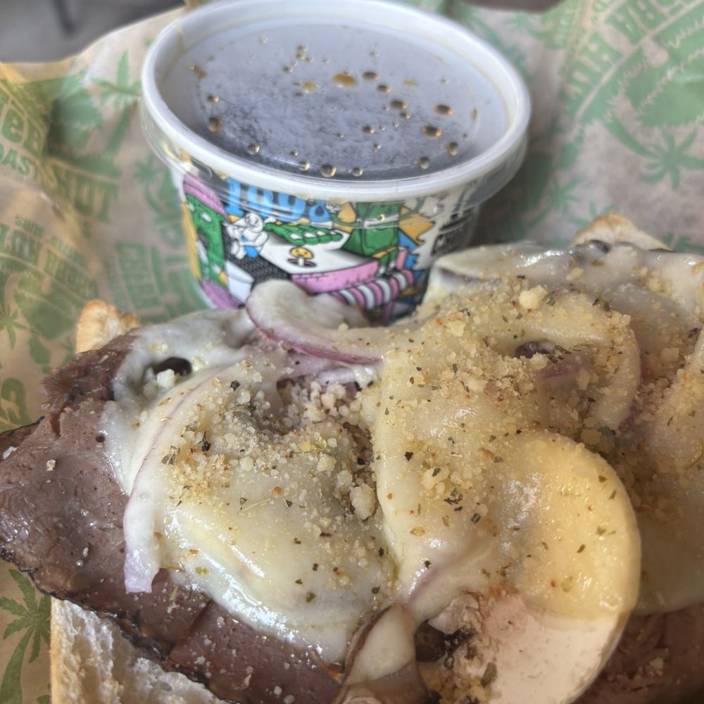 Cheba Hut Toasted Subs - AK-47 French Dip Roast beef, portobello, onion, shrooms, double provolone & Shake. Served with a side of Au Jus - the best I've ever had. - Sandwiches Near Me - Bend, Oregon