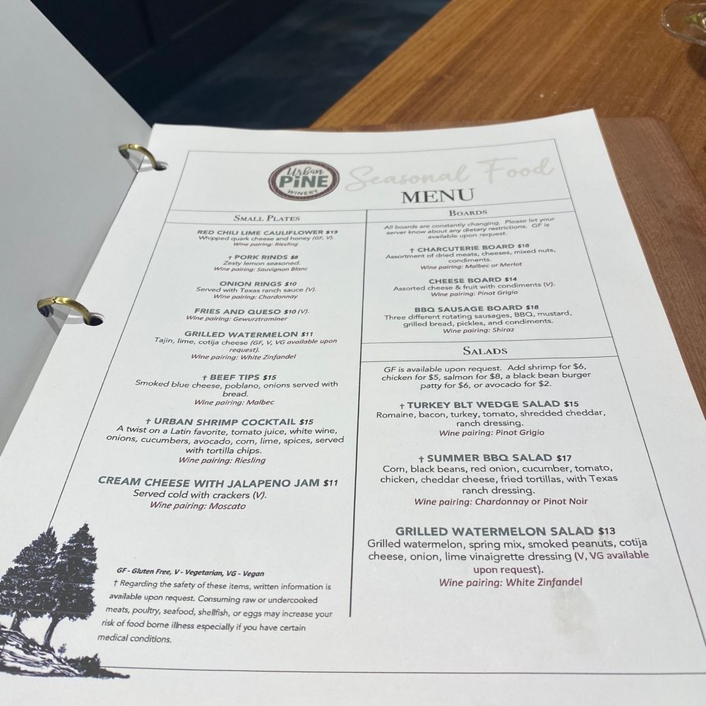 Urban Pine Winery - Menu. - Wineries Near Me - Maumee, Ohio Urban Pine Winery - Menu. - Wineries Near Me - Maumee, Ohio
