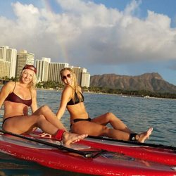 Paddle boarded next to Waikiki Beach