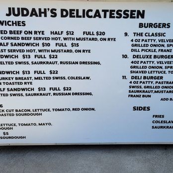 Judah's Delicatessen - Menu - Delis Near Me - Portland, Oregon