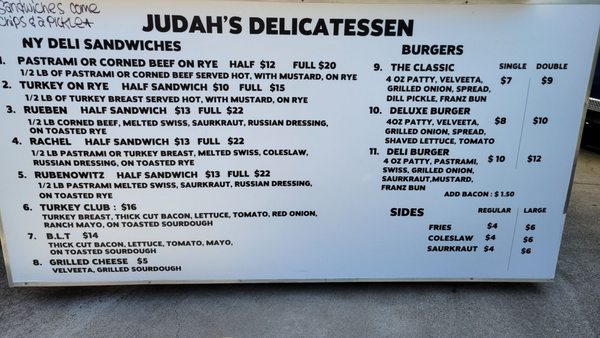 Menu photo 3 Judah's Delicatessen Portland, OR