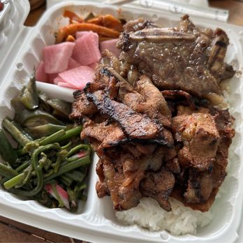 Arirang Korean Kitchen - Kalbi+spicy pork combo plate - Korean Near Me - Hilo, Hawaii
