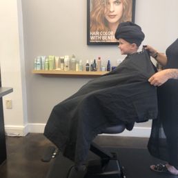 My Little after her shampoo and scalp massage.
