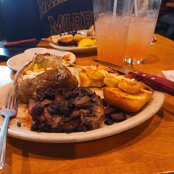 Texas Roadhouse - Loaded baked potato, sirloin steak w/mushrooms, grilled shrimp, and strawberry lemonade - Barbeque Near Me - Woodbury, Minnesota Texas Roadhouse - Loaded baked potato, sirloin steak w/mushrooms, grilled shrimp, and strawberry lemonade - Barbeque Near Me - Woodbury, Minnesota