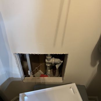 Harmony Home Inspection Services - Panel removed showing regulator and cutoff. I will have my grandson help these guys next time. - Home Inspectors Near Me Harmony Home Inspection Services - Panel removed showing regulator and cutoff. I will have my grandson help these guys next time. - Home Inspectors Near Me