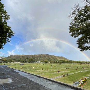 Diamond Head Memorial Park - Rainbow over Diamond Head, Memorial Day 2023 - Funeral Services & Cemeteries Near Me - Honolulu, Hawaii Diamond Head Memorial Park - Rainbow over Diamond Head, Memorial Day 2023 - Funeral Services & Cemeteries Near Me - Honolulu, Hawaii