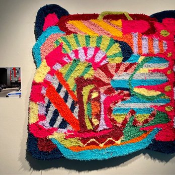 The Museum at FIT - Untitled by Traci Johnson - 28" x 28" Yarn and Rubber - 2021 on display at The Museum at FIT - Museums Near Me - New York, New York The Museum at FIT - Untitled by Traci Johnson - 28" x 28" Yarn and Rubber - 2021 on display at The Museum at FIT - Museums Near Me - New York, New York