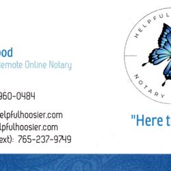 Helpful Hoosier Notary Services - Business Card