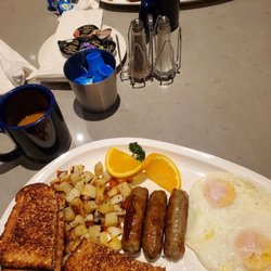 Six Two Eight Steakhouse - Huge breakfasts. Seasoned perfectly, hot and cooked to order. We could only eat half of it. I heard the chicken and waffles is great too.