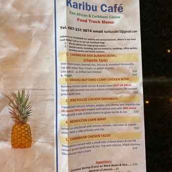 Karibu Cafe - Menu - Food Trucks Near Me