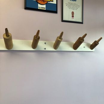 Knead the Dough Bakery - Coat rack made from rolling pins - Bakeries Near Me - Martinsville, Indiana Knead the Dough Bakery - Coat rack made from rolling pins - Bakeries Near Me - Martinsville, Indiana